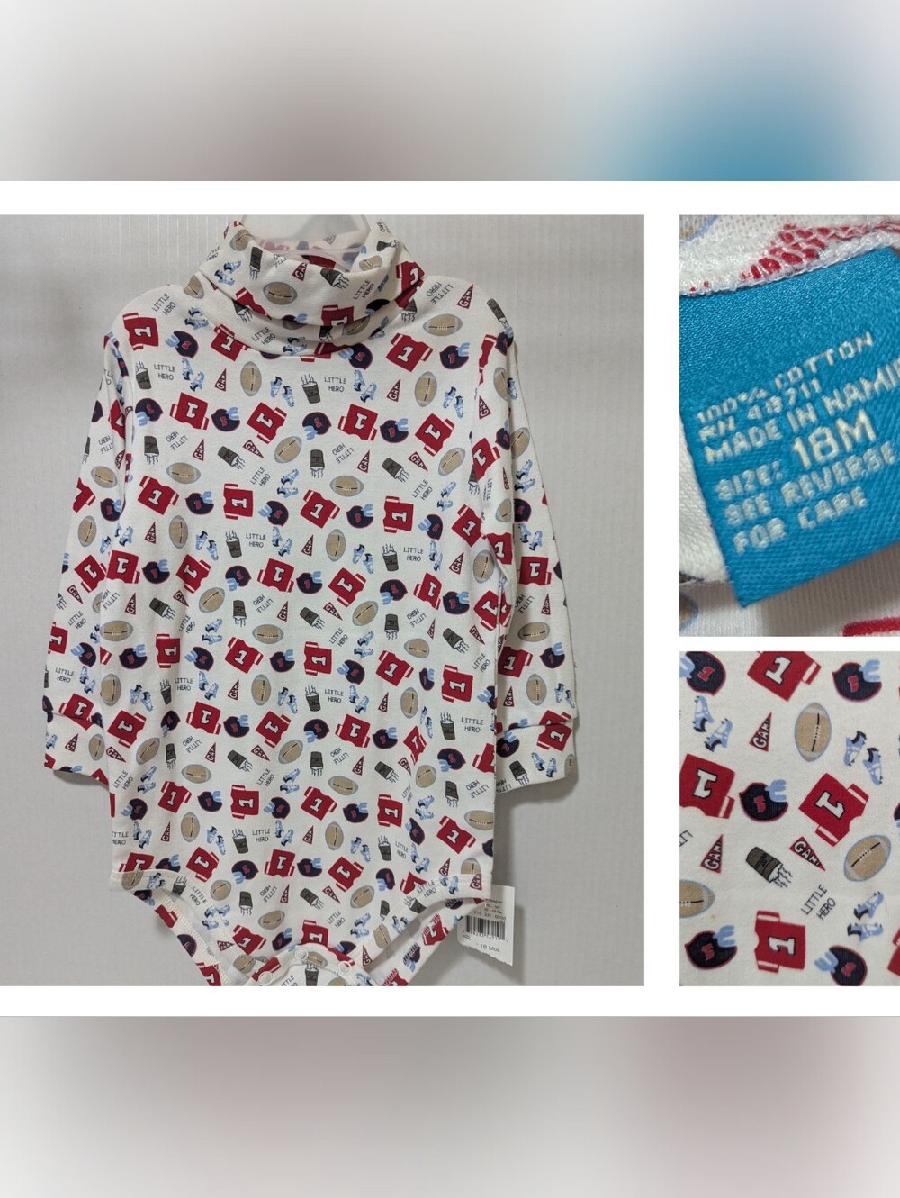 Falls Creek | Toddler Boy's 18 Month Little Football Hero Long Sleeve Bodysuit
